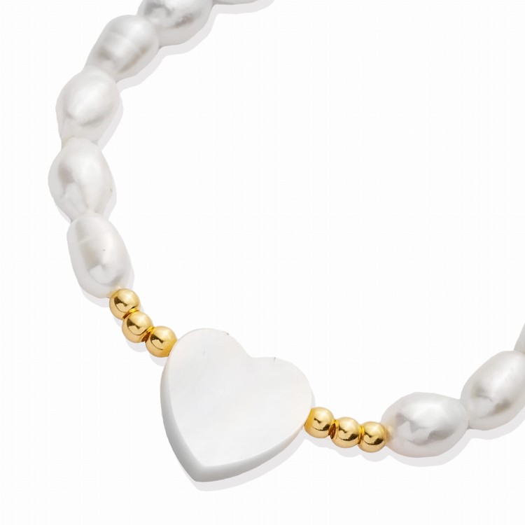 Bransoletka Pearl Heart Serce Senka Srebro