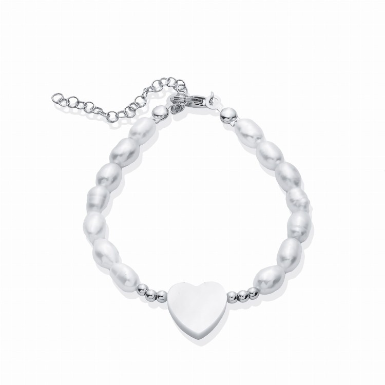 Bransoletka Pearl Heart Serce Senka Srebro